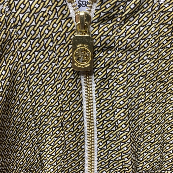 NWT Michael Kors 1/4 zip patterned long sleeve blouse size extra large - Picture 5 of 7